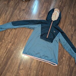 Blue and Black Hooded Pullover